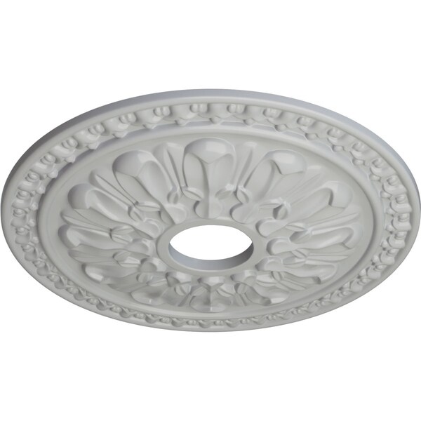 Warsaw Ceiling Medallion (Fits Canopies Up To 3 1/2), Hnd-Painted Frost, 18OD X 3 1/2ID X 1 3/8P